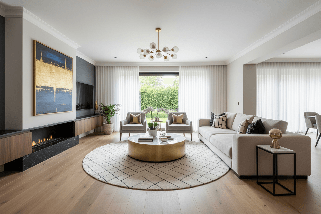 Anahtar teslim modern salon dekorasyonu